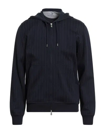 Brunello Cucinelli Man Sweatshirt Midnight Blue Size Xxl Cotton, Cashmere, Silk, Elastane