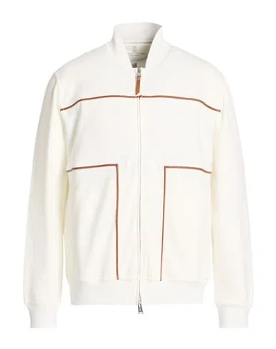 Brunello Cucinelli Man Sweatshirt Off White Size L Cotton, Polyamide