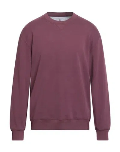 Brunello Cucinelli Man Sweatshirt Plum Size M Cotton, Elastane In Multi