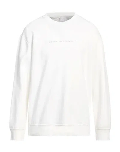 Brunello Cucinelli Man Sweatshirt White Size Xxl Cotton, Polyamide