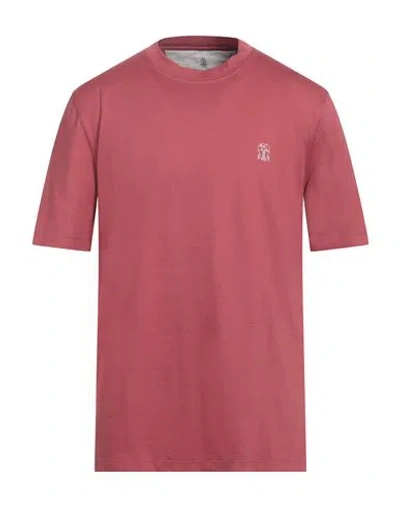 Brunello Cucinelli Man T-shirt Antique Rose Size 3xl Cotton In Pink