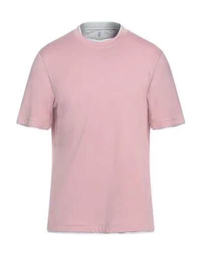 Brunello Cucinelli Man T-shirt Antique Rose Size Xxl Cotton In Pink