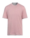 Brunello Cucinelli Man T-shirt Antique Rose Size Xxl Linen, Cotton In Pink