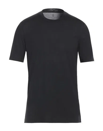 BRUNELLO CUCINELLI BRUNELLO CUCINELLI MAN T-SHIRT BLACK SIZE XS SILK, COTTON