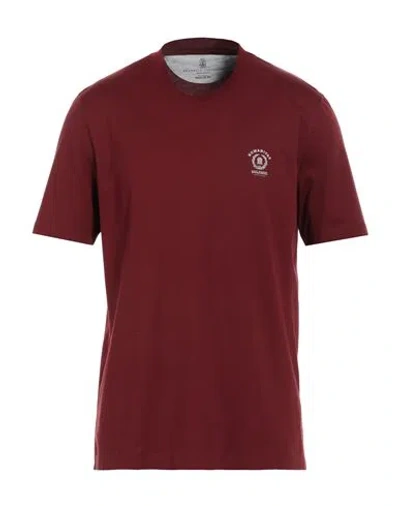Brunello Cucinelli Man T-shirt Brick Red Size 40 Cotton