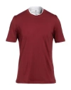 Brunello Cucinelli Man T-shirt Burgundy Size 3xl Cotton In Red