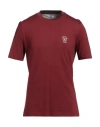 Brunello Cucinelli Man T-shirt Burgundy Size M Cotton In Red