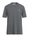 Brunello Cucinelli Man T-shirt Charcoal Size S Cotton In Gray