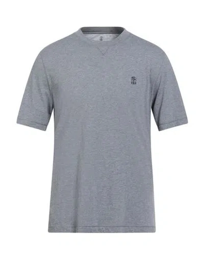 Brunello Cucinelli Man T-shirt Grey Size Xl Cotton In Gray