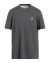 Brunello Cucinelli Man T-shirt Grey Size Xxl Cotton In Gray