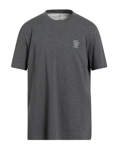Brunello Cucinelli Man T-shirt Grey Size Xxl Cotton