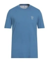 Brunello Cucinelli Man T-shirt Light Blue Size Xl Cotton
