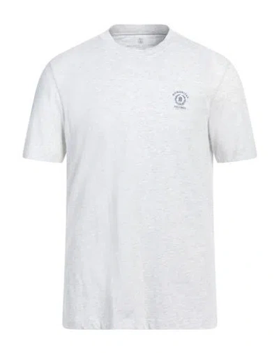 Brunello Cucinelli Man T-shirt Light Grey Size 48 Cotton