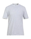 Brunello Cucinelli Man T-shirt Light Grey Size Xl Cotton In Gray