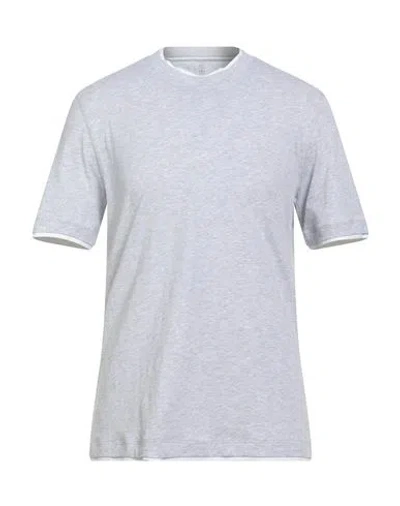 Brunello Cucinelli Man T-shirt Light Grey Size Xl Cotton In Gray