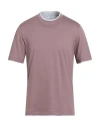 Brunello Cucinelli Man T-shirt Mauve Size 3xl Cotton In Pink