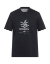 Brunello Cucinelli Crew-neck Basic Fit Cotton Jersey T-shirt With Print In Blue