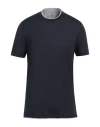 Brunello Cucinelli Contrasting-edge Cotton T-shirt In Blue