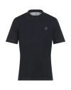 Brunello Cucinelli Logo Crew Neck Cotton T-shirt With Contrast Trim In Black