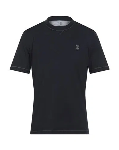 BRUNELLO CUCINELLI BRUNELLO CUCINELLI MAN T-SHIRT MIDNIGHT BLUE SIZE S COTTON