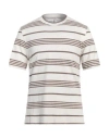 Brunello Cucinelli Man T-shirt Off White Size M Cotton