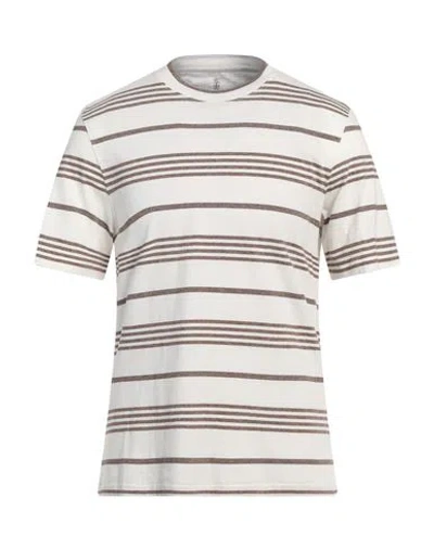 Brunello Cucinelli Man T-shirt Off White Size M Cotton In Off White