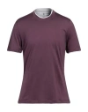 Brunello Cucinelli Man T-shirt Purple Size Xxl Cotton In Purple