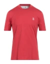 Brunello Cucinelli Man T-shirt Red Size Xl Cotton