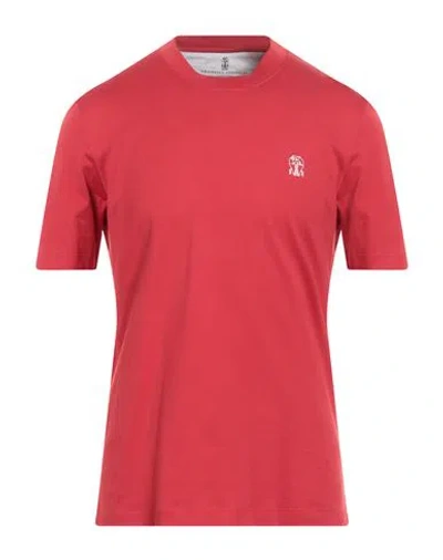 Brunello Cucinelli Man T-shirt Red Size Xl Cotton