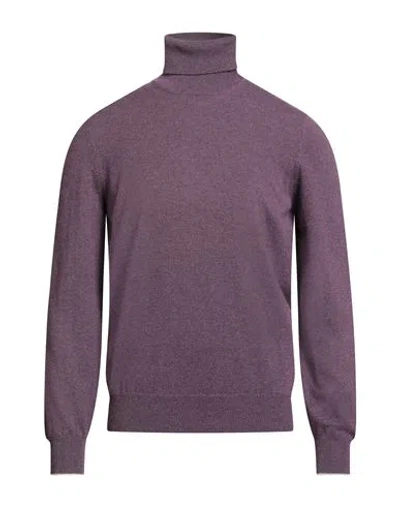 BRUNELLO CUCINELLI BRUNELLO CUCINELLI MAN TURTLENECK DARK PURPLE SIZE 46 CASHMERE