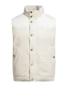 Brunello Cucinelli Man Vest Ivory Size L Cotton, Polyamide, Elastane In White