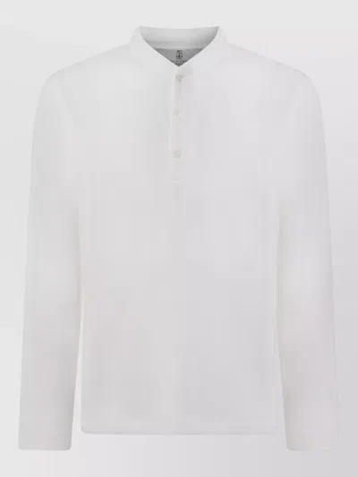 Brunello Cucinelli Mandarin Collar Shirt Long Sleeves In White