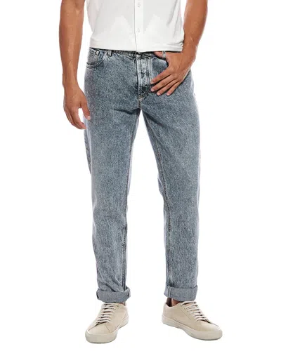 Brunello Cucinelli Marbled Jean In Blue
