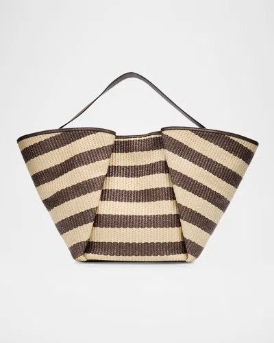 Brunello Cucinelli Marine Striped Raffia Tote Bag