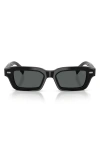 Brunello Cucinelli Marla 50mm Polarized Rectangular Sunglasses In Black