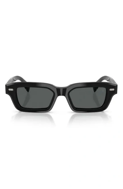 Brunello Cucinelli Marla 50mm Polarized Rectangular Sunglasses In Black