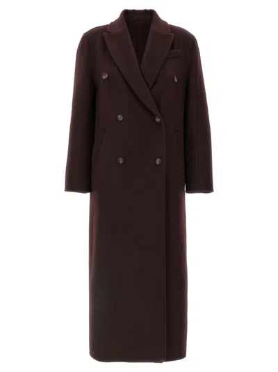 Brunello Cucinelli Maroon Cashmere Coat