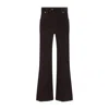 Brunello Cucinelli High-waisted Dark Red Corduroy Pants With Textured Rib Pattern In Black