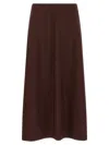 Brunello Cucinelli Virgin Wool-blend Twill Flute Skirt Skirt In Burgundy