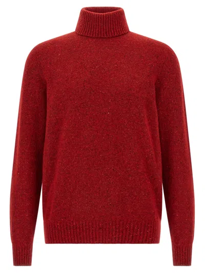 BRUNELLO CUCINELLI MAROON HIGH NECK SWEATER