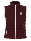Brunello Cucinelli Logo Quilted High Collar Sleeveless Jacket In Red