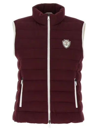 Brunello Cucinelli Maroon Logo Vest