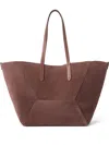 Brunello Cucinelli Folded Geometric Suede Tote Bag In Multi