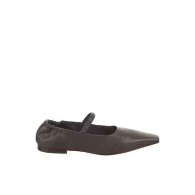 Brunello Cucinelli Mary Jane Flats In Brown