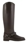 Brunello Cucinelli Women Mat Calf Boots With Precious Ribbed Strap