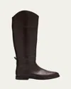 Brunello Cucinelli Brown Leather Boots With Shiny Detail In Brown