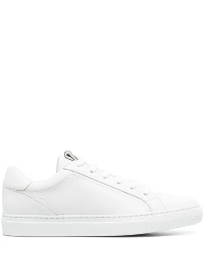 Brunello Cucinelli Monili-detailed Leather Sneaker With Precious Details In White