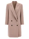 Brunello Cucinelli Double-breasted Coat Structured Back Vent In Light Purple