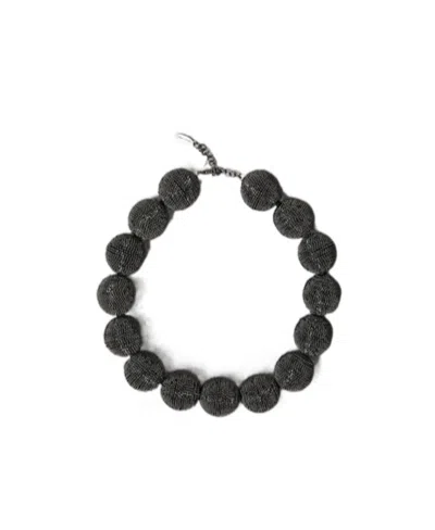 Brunello Cucinelli Maxi Beaded Necklace In Black