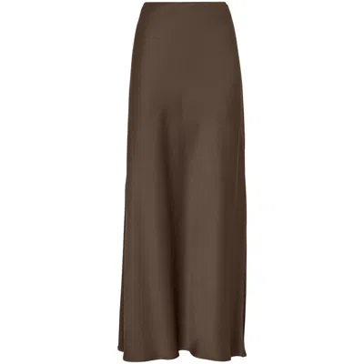 Brunello Cucinelli Maxi Bias-cut Skirt In Brown